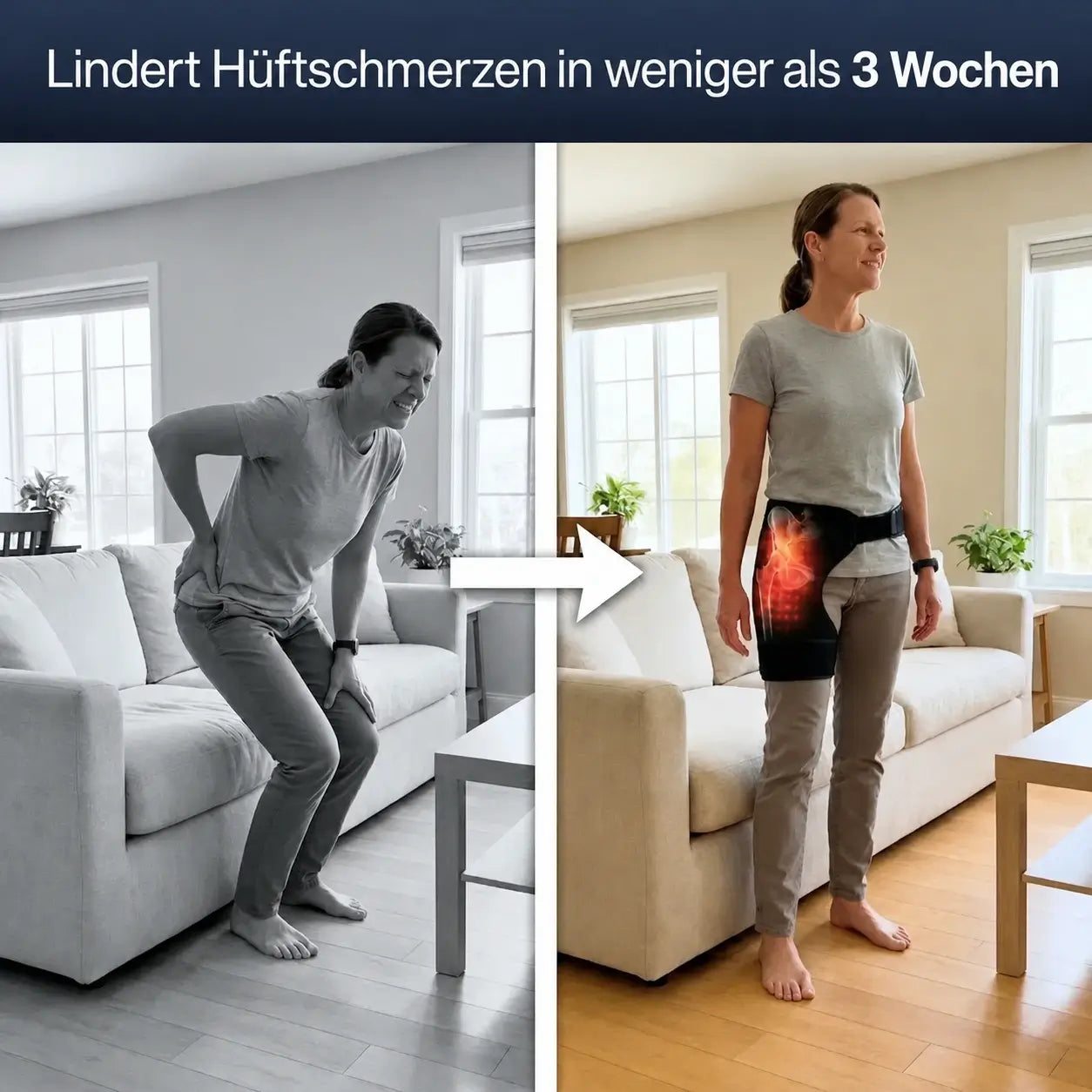4-in-1 Wärmegürtel mit Rotlicht & Vibration